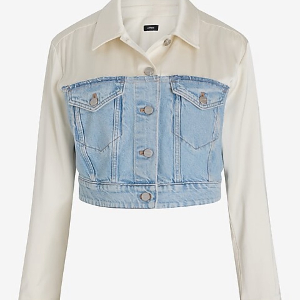 Express Cream and Blue Jean Jacket
